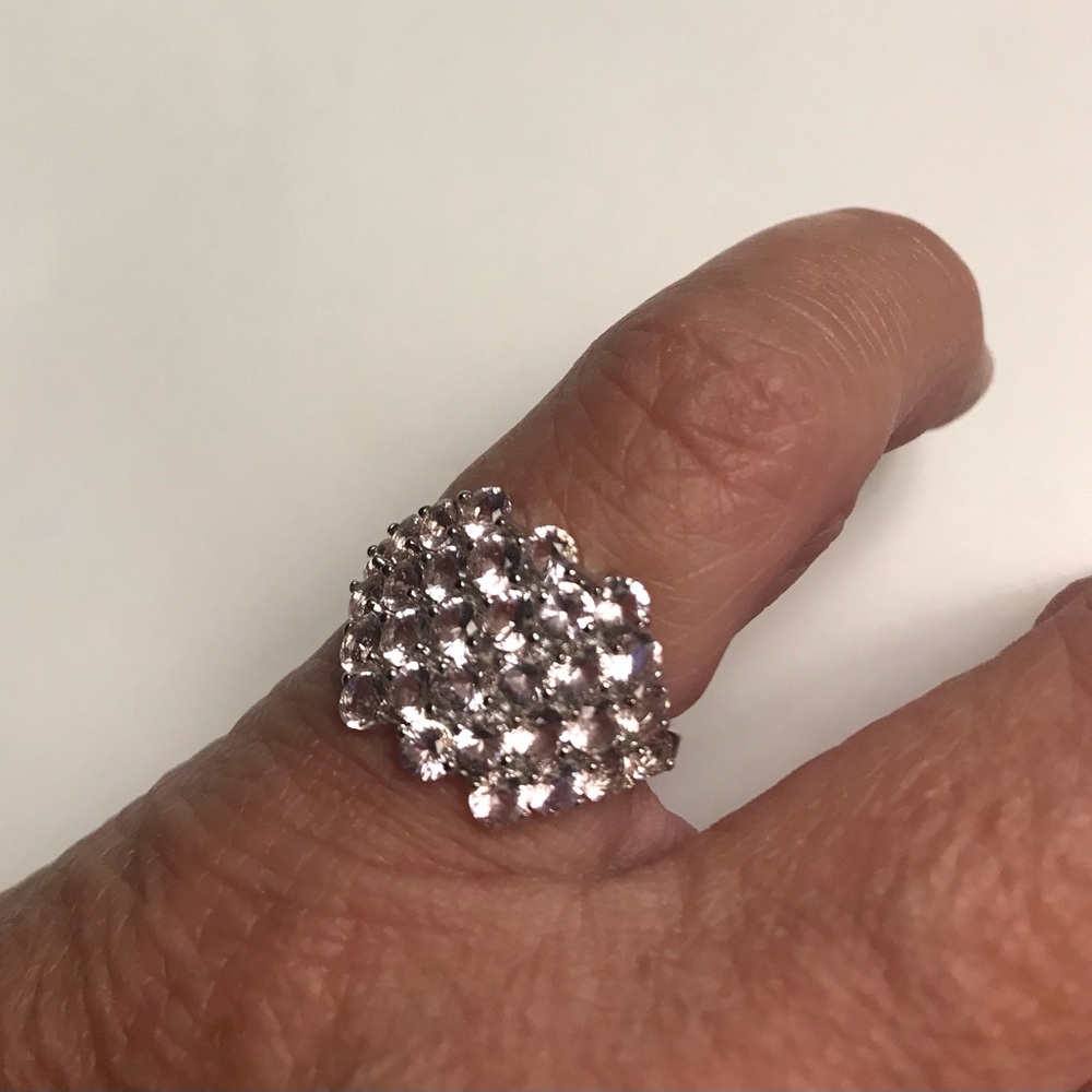 Kunzite Stamped 925 Sterling Silver Ring